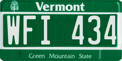 VT license plate WFI434