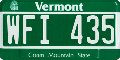VT license plate WFI435
