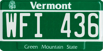 VT license plate WFI436