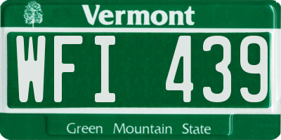 VT license plate WFI439