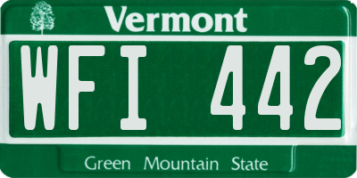VT license plate WFI442