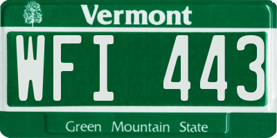 VT license plate WFI443