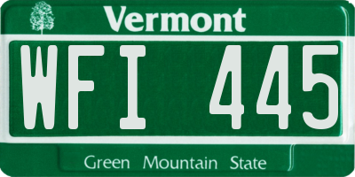 VT license plate WFI445