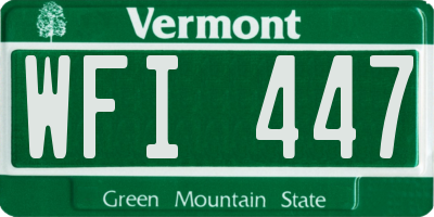 VT license plate WFI447