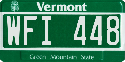 VT license plate WFI448