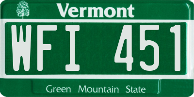 VT license plate WFI451