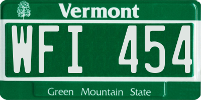 VT license plate WFI454
