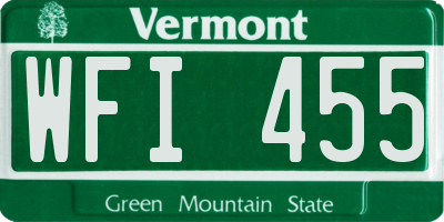 VT license plate WFI455