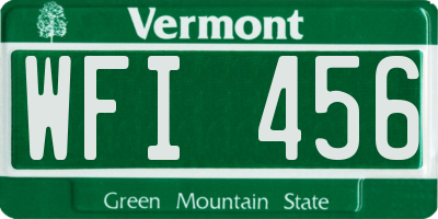 VT license plate WFI456