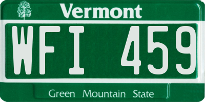 VT license plate WFI459