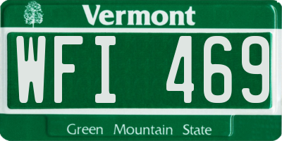 VT license plate WFI469