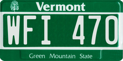 VT license plate WFI470