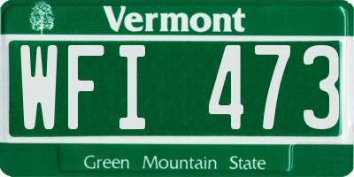 VT license plate WFI473