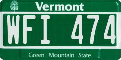 VT license plate WFI474