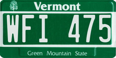 VT license plate WFI475