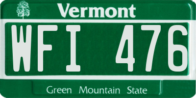 VT license plate WFI476