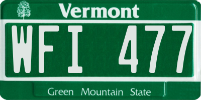 VT license plate WFI477