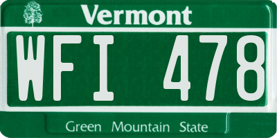 VT license plate WFI478