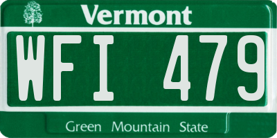 VT license plate WFI479