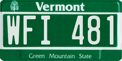VT license plate WFI481