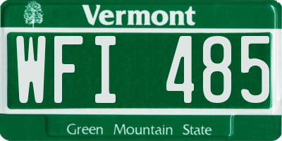 VT license plate WFI485