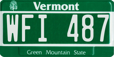 VT license plate WFI487
