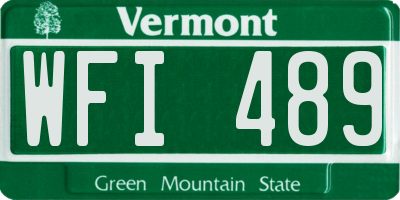 VT license plate WFI489