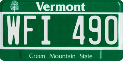 VT license plate WFI490