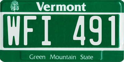 VT license plate WFI491