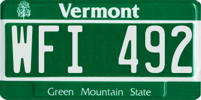 VT license plate WFI492
