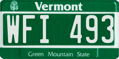 VT license plate WFI493