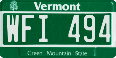 VT license plate WFI494