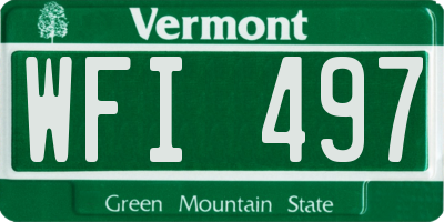 VT license plate WFI497