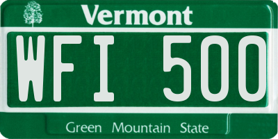 VT license plate WFI500