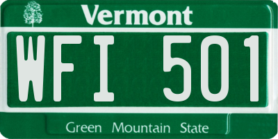 VT license plate WFI501