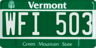 VT license plate WFI503