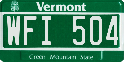 VT license plate WFI504