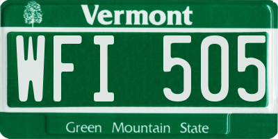 VT license plate WFI505