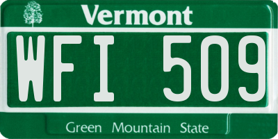 VT license plate WFI509