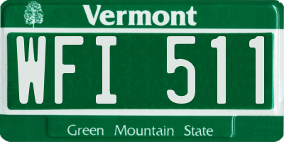 VT license plate WFI511