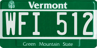 VT license plate WFI512