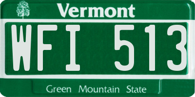 VT license plate WFI513