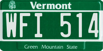VT license plate WFI514