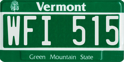 VT license plate WFI515