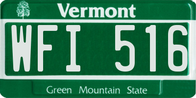 VT license plate WFI516