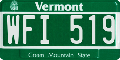 VT license plate WFI519