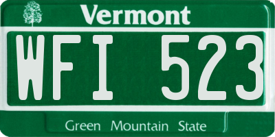 VT license plate WFI523