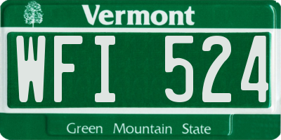 VT license plate WFI524