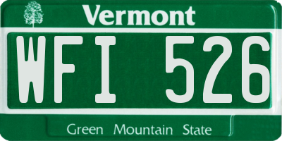VT license plate WFI526
