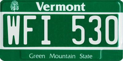 VT license plate WFI530
